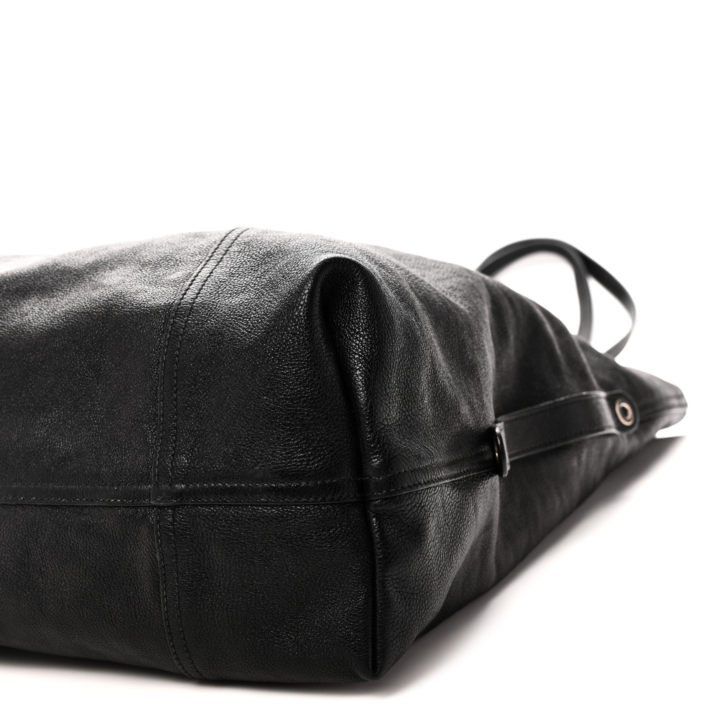 Glace Calf Etiquette Shoulder Tote Black Astrale