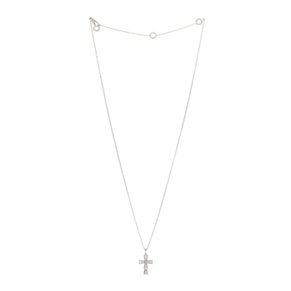 Bulgari 18K White Gold Diamond Croce Cross Pendant Necklace 3 of 7