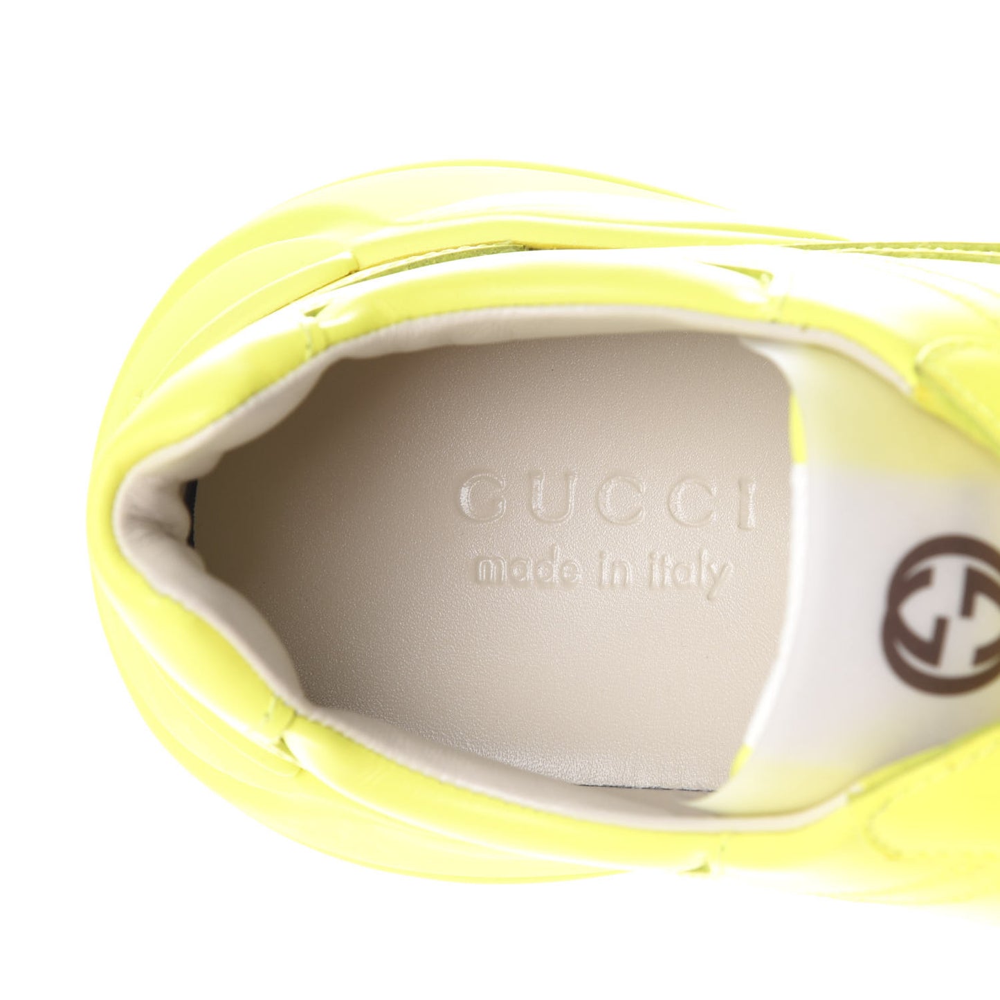 Calfskin Mens Rhyton Sneakers 7 Yellow Fluo