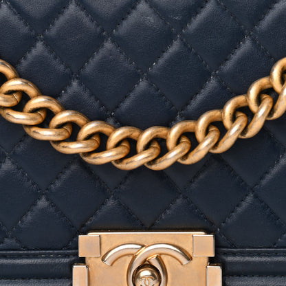 Chanel Lambskin Quilted Medium Boy Flap Blue 8 of 15