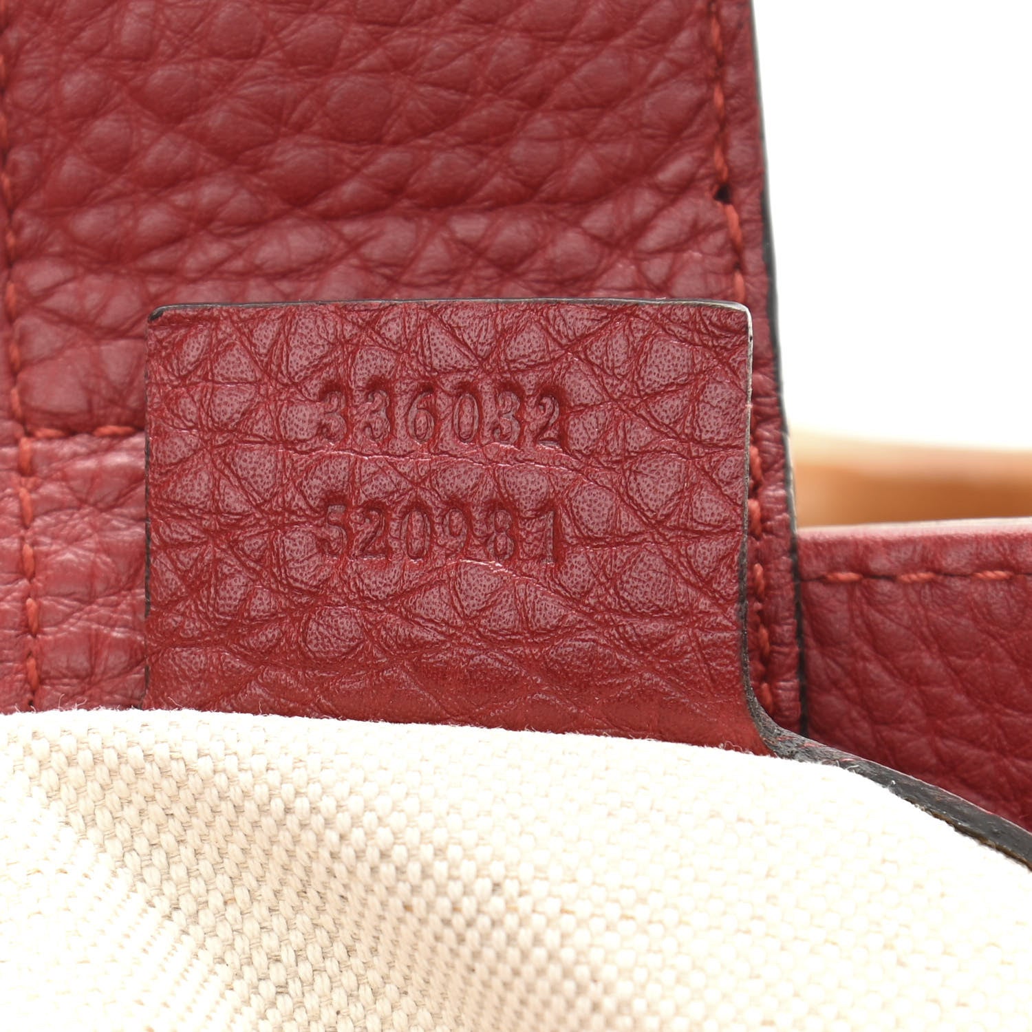 Gucci Calfskin Small Bamboo Shopper Tote Red 6 of 9
