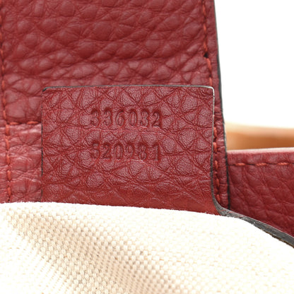 Gucci Calfskin Small Bamboo Shopper Tote Red 6 of 9