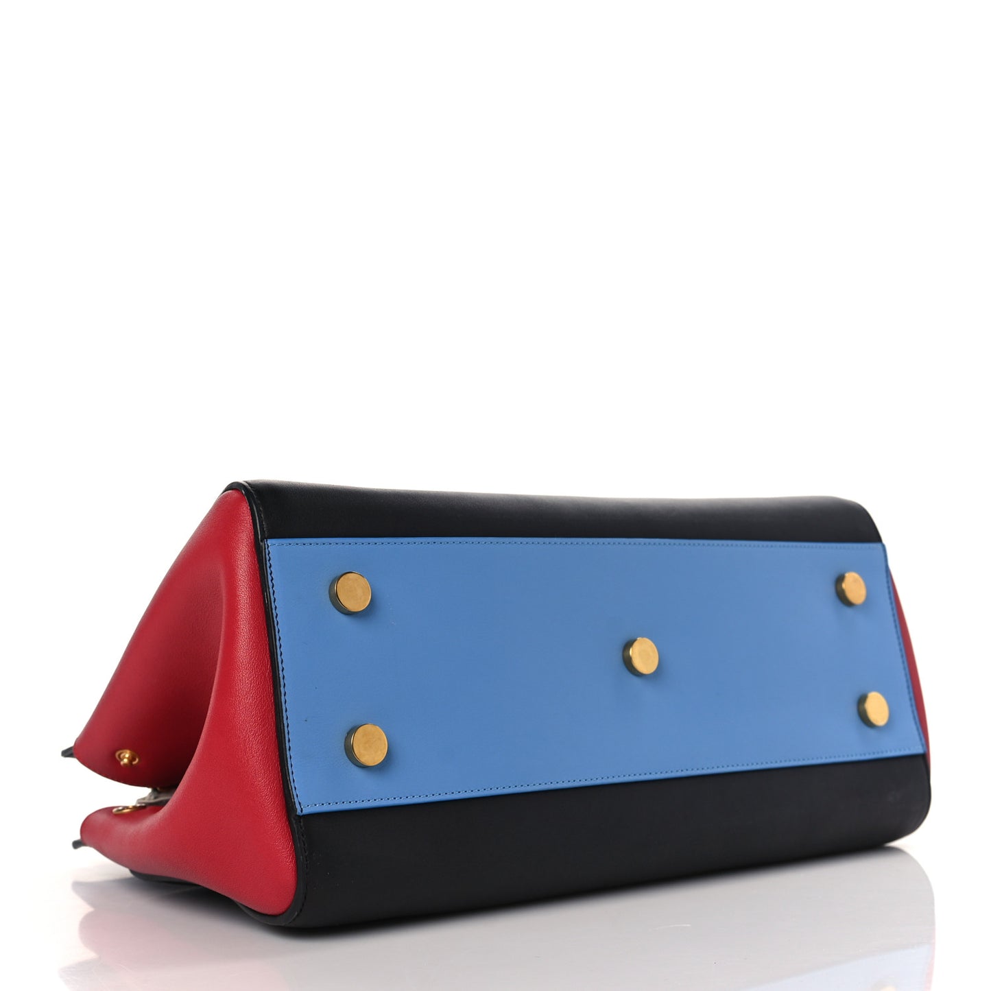 Calfskin Small Cabas Rive Gauche Bag Black Red Yellow White