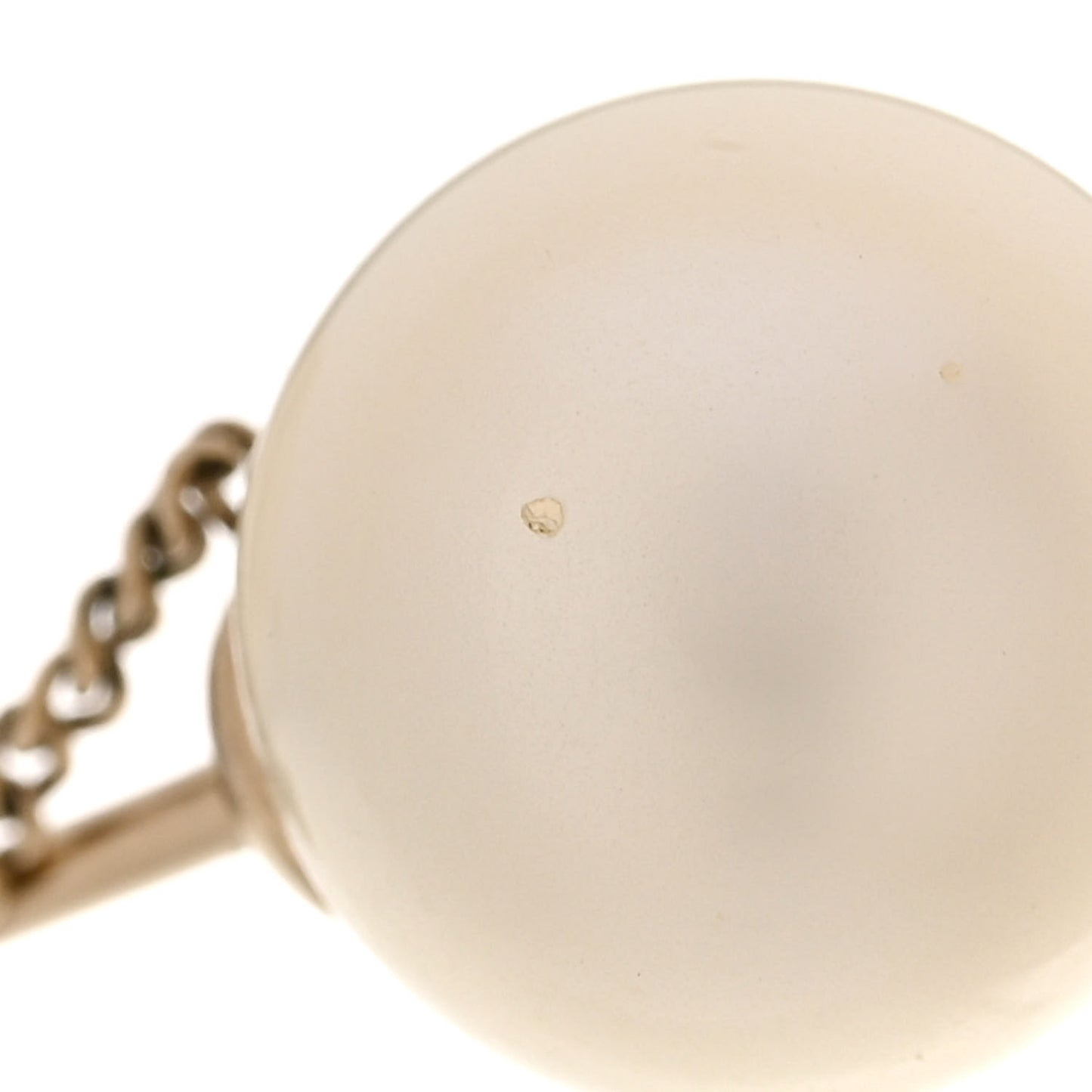 Pearl CC Chain Drop Earrings Gold
