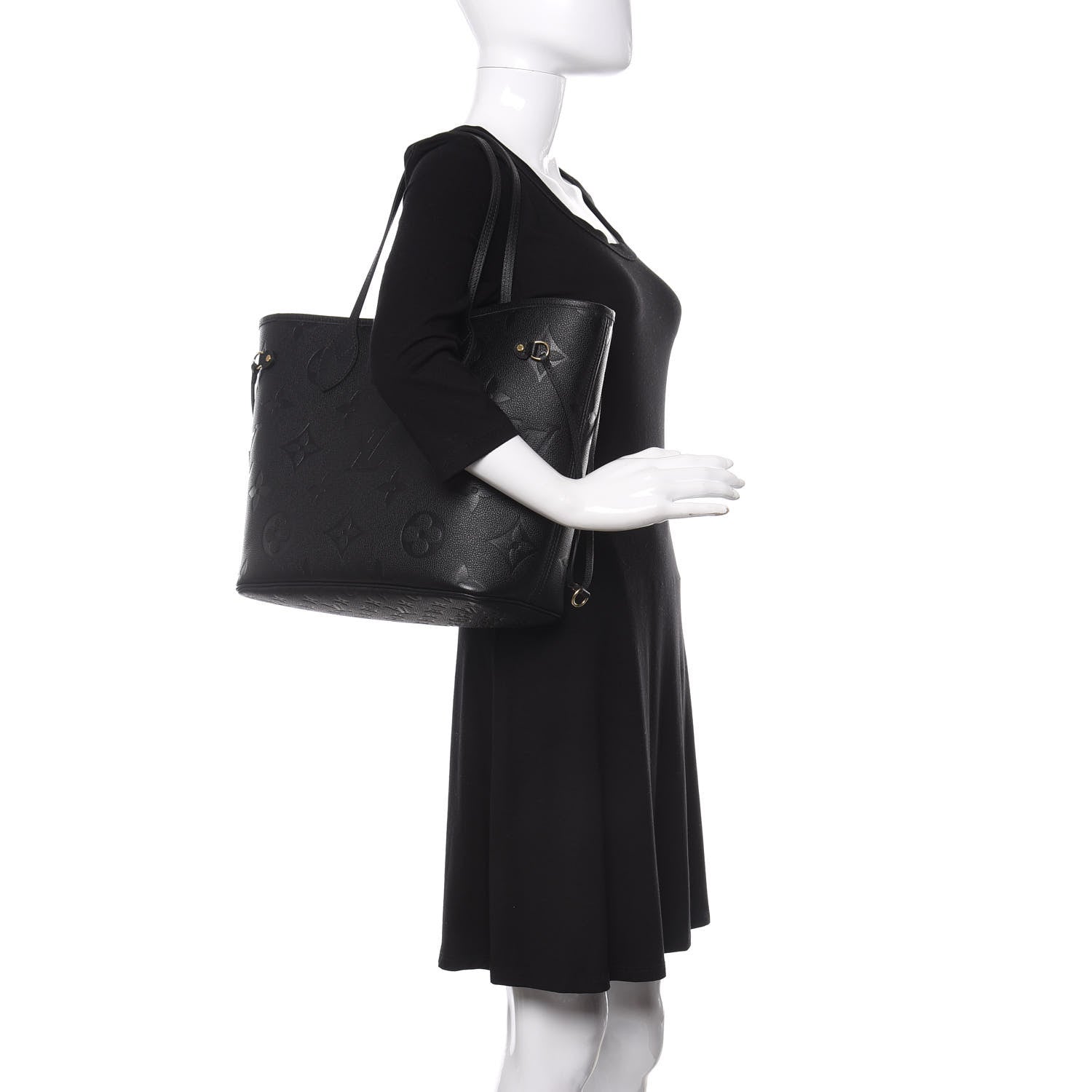 Louis Vuitton Empreinte Monogram Giant Neverfull MM Black 2 of 8