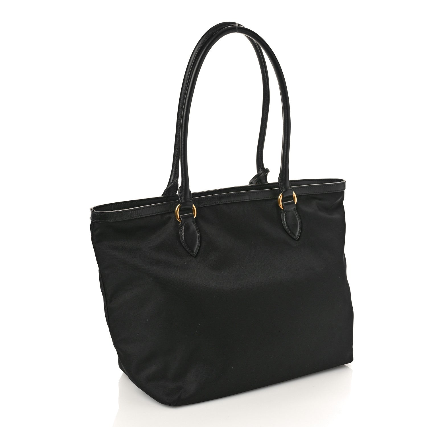 Prada Tessuto Nylon Soft Calf Shopping Tote Black 2 of 8