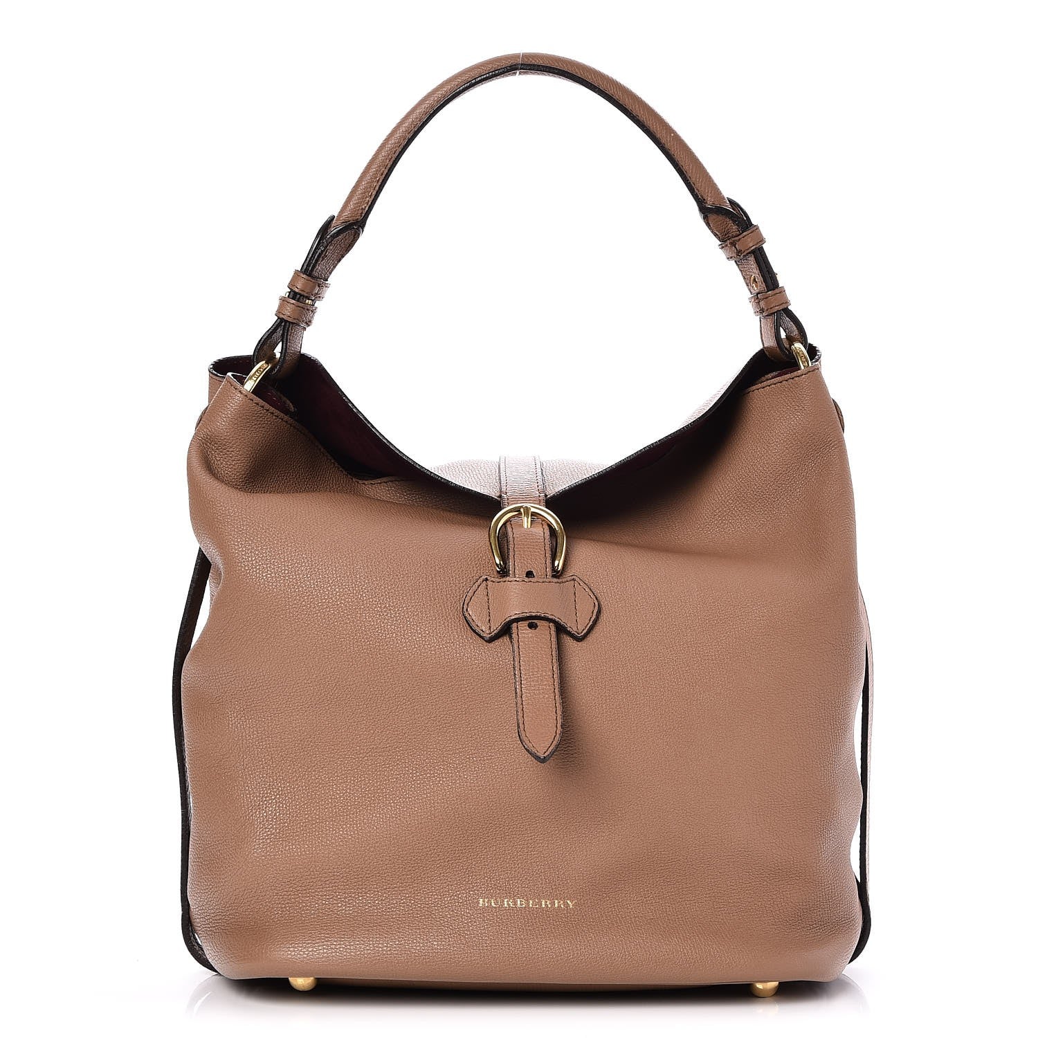 Burberry Grainy Calfskin Medium Sycamore Hobo Dark Sand 1 of 7