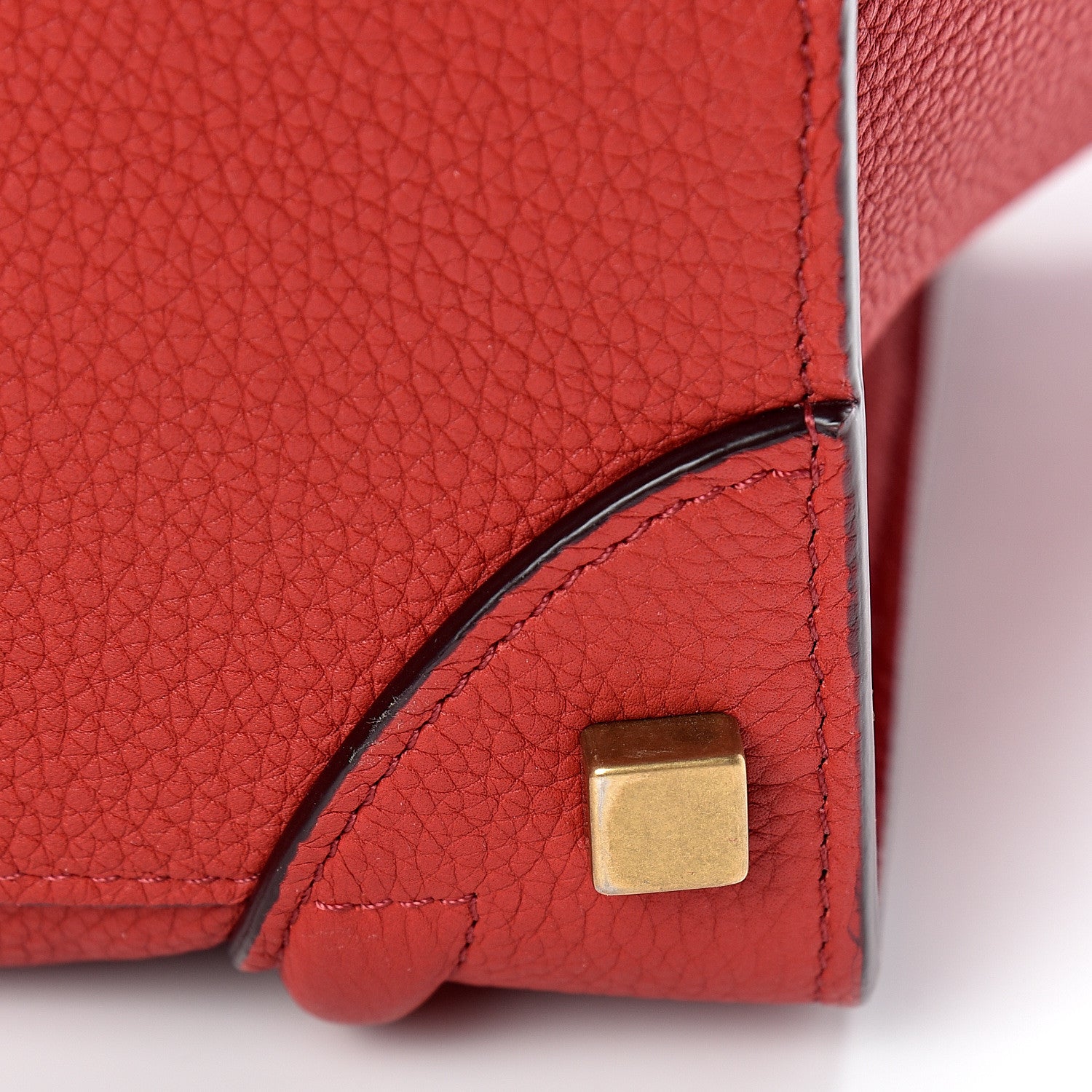 Celine Drummed Calfskin Micro Luggage Red 9 of 12