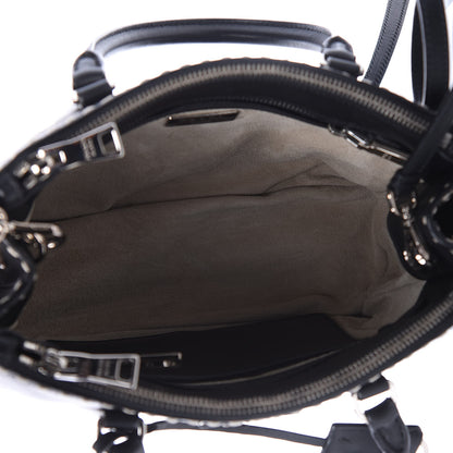 Prada City Calf Mini Hand Stitched Galleria Double Zip Tote Black 6 of 11
