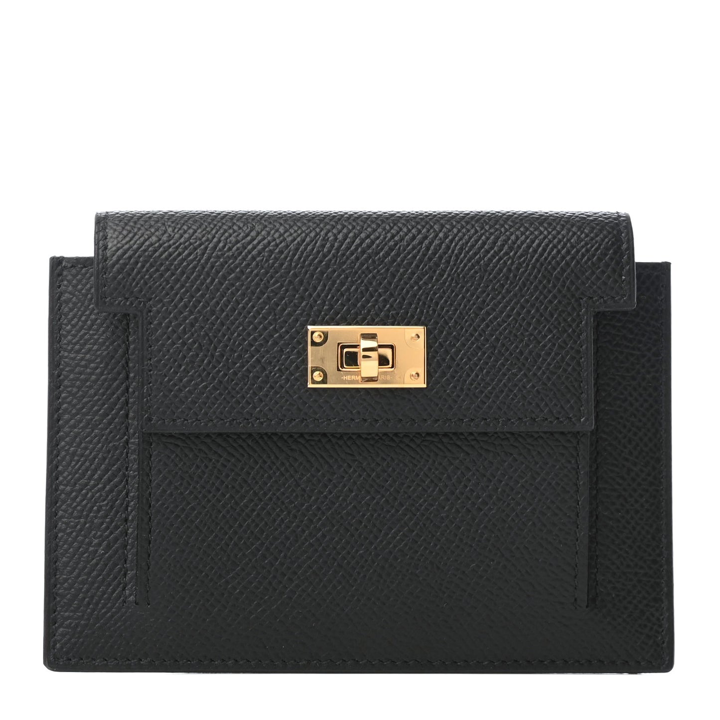 Epsom Kelly Pocket Compact Wallet Black