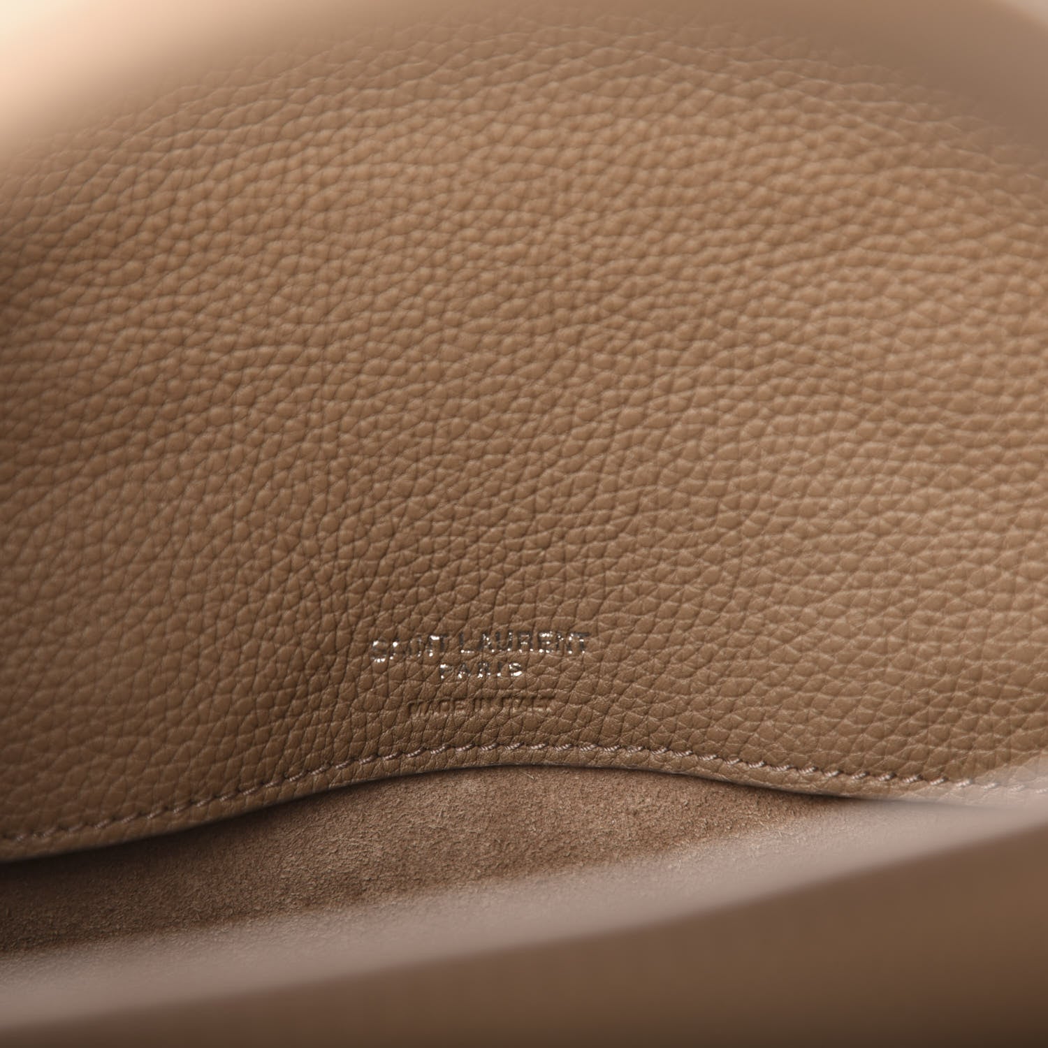 Saint Laurent Grained Calfskin Small Supple Sac De Jour Taupe 6 of 11