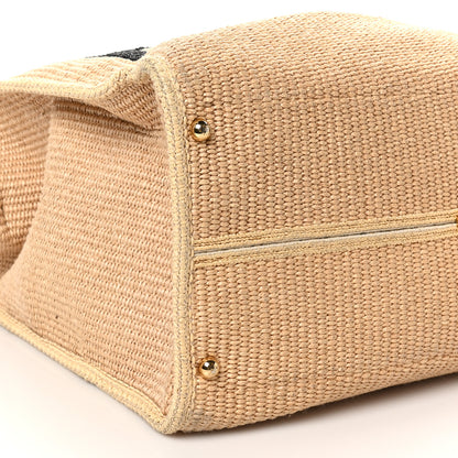 Fendi Straw Vitello King Plexiglass Woven Large Fendi Sunshine Shopper Tote Natural Black 9 of 10