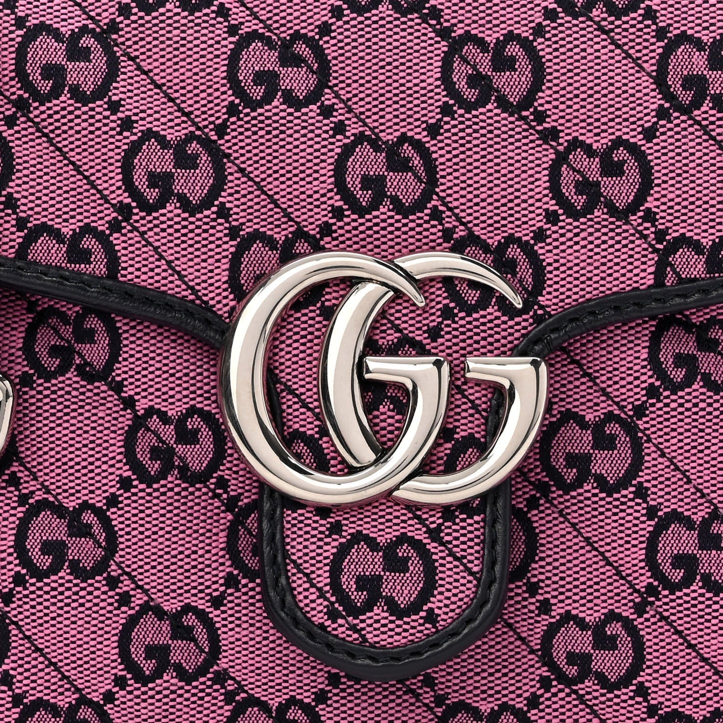 Monogram Multicolor Matelasse Diagonal Mini GG Marmont Top Handle Shoulder Bag Pink Blue