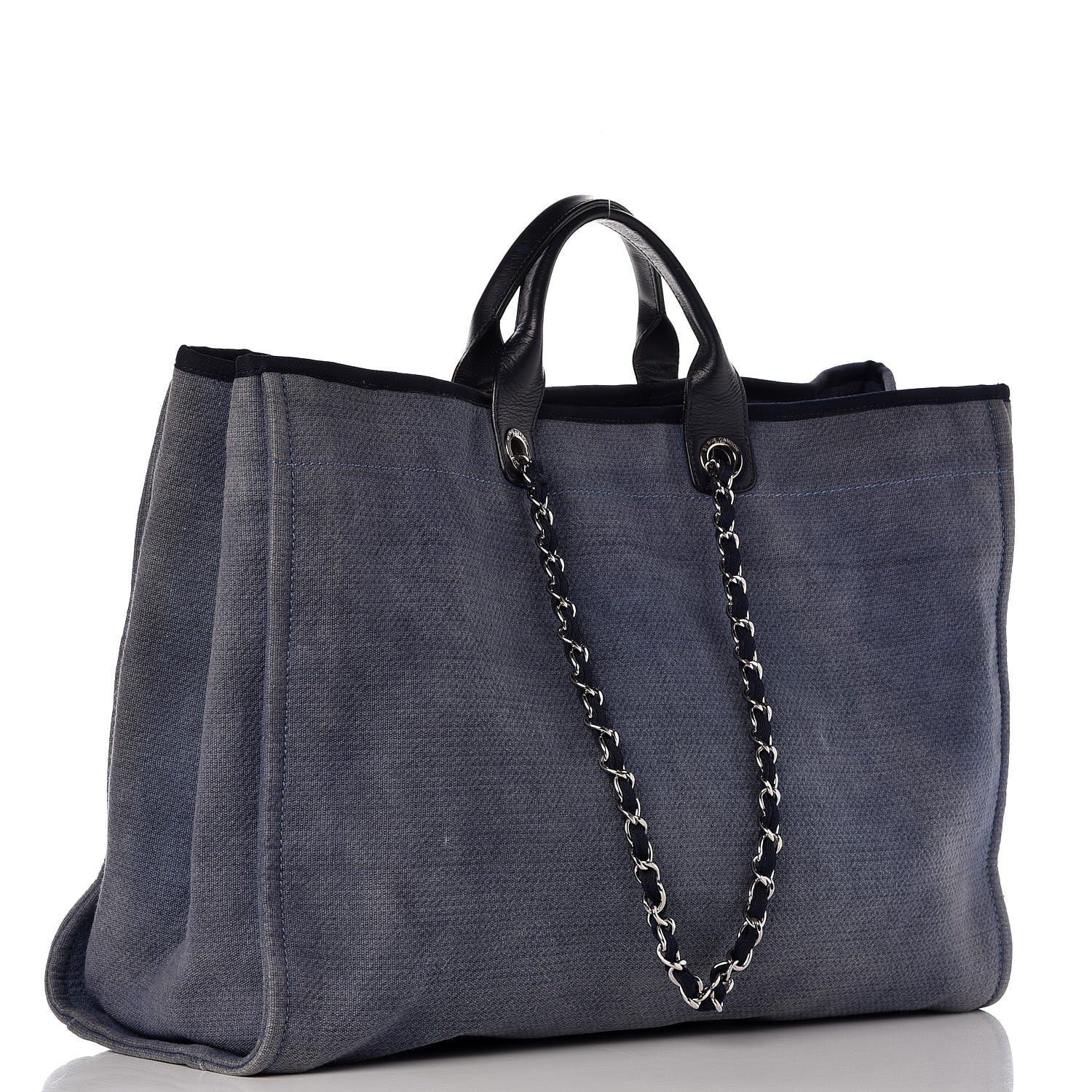 Chanel Canvas Extra Large Deauville Tote Blue 3 of 7