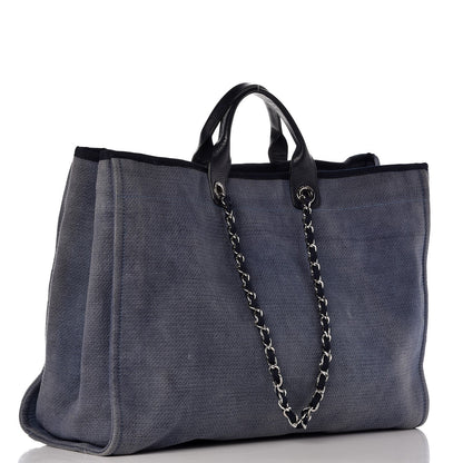 Chanel Canvas Extra Large Deauville Tote Blue 3 of 7