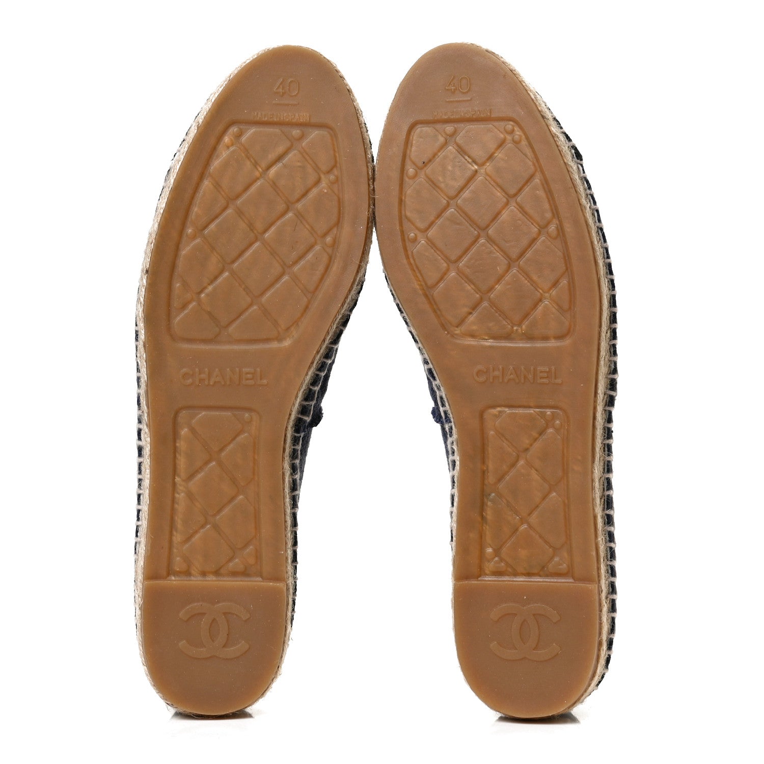 Chanel Linen CC Espadrilles 40 Blue Black 7 of 11