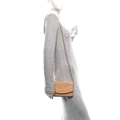 Chanel Caviar Timeless CC Wallet on Chain WOC Beige 2 of 12