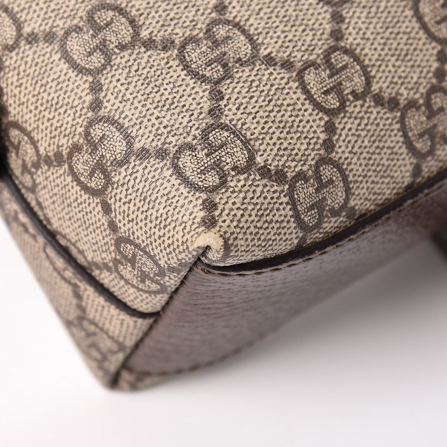GG Supreme Monogram Textured Dollar Calfskin Web Small Ophidia Dome Shoulder Bag Beige Ebony New Acero