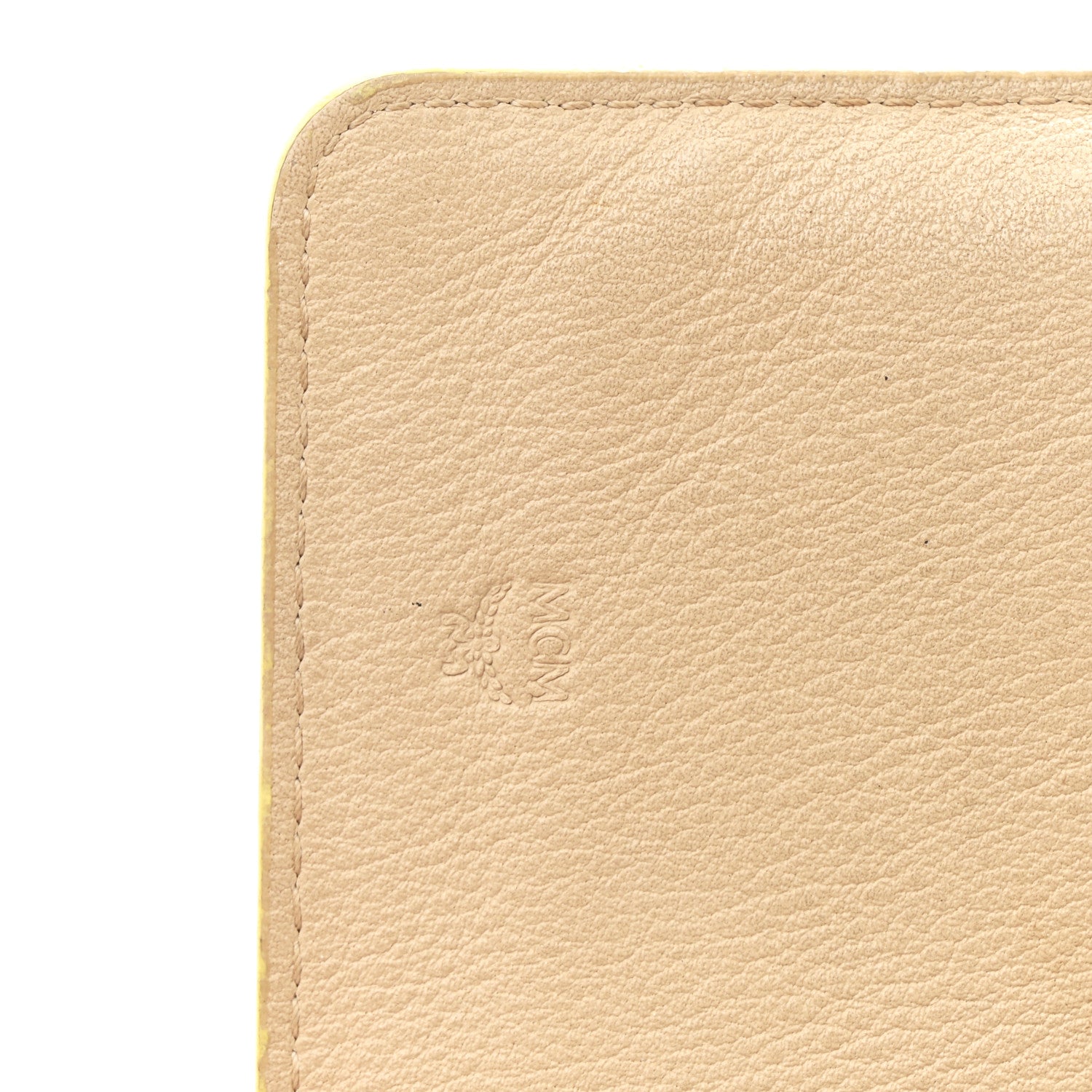 MCM Calfskin Ottomar Klara Tri Fold Phone Wallet On Strap Croissant 6 of 15