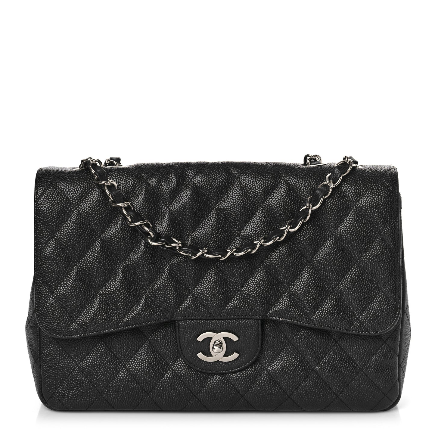 Caviar Quilted Jumbo Single Flap Black