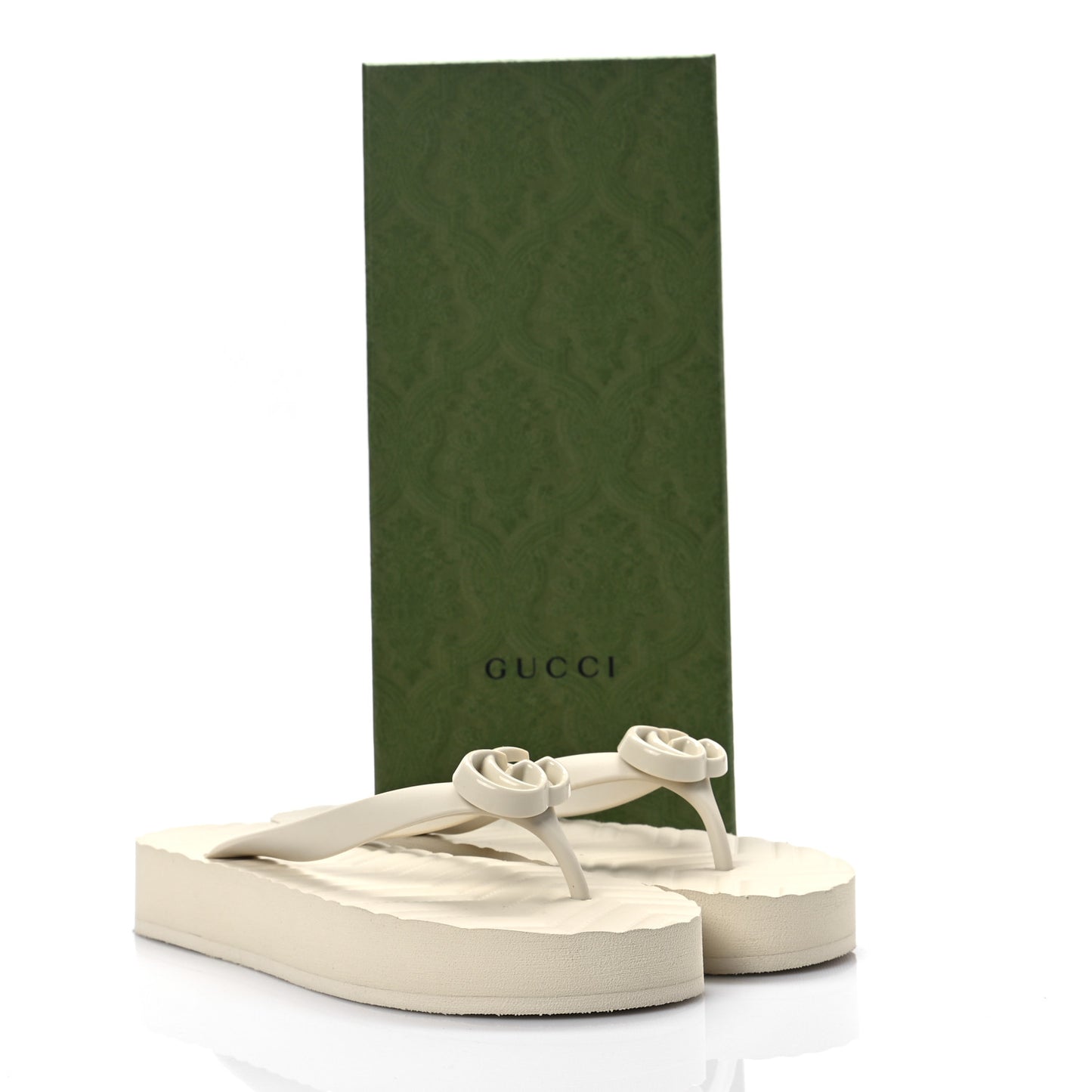 Rubber Chevron Womens Thong Sandals 38 White