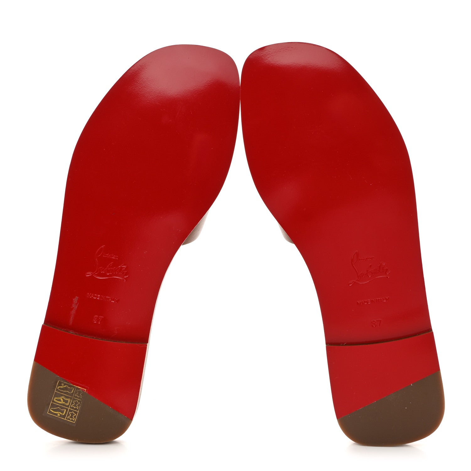 Christian Louboutin Calfskin Mule Flat Slides 37 Cuoio 5 of 9