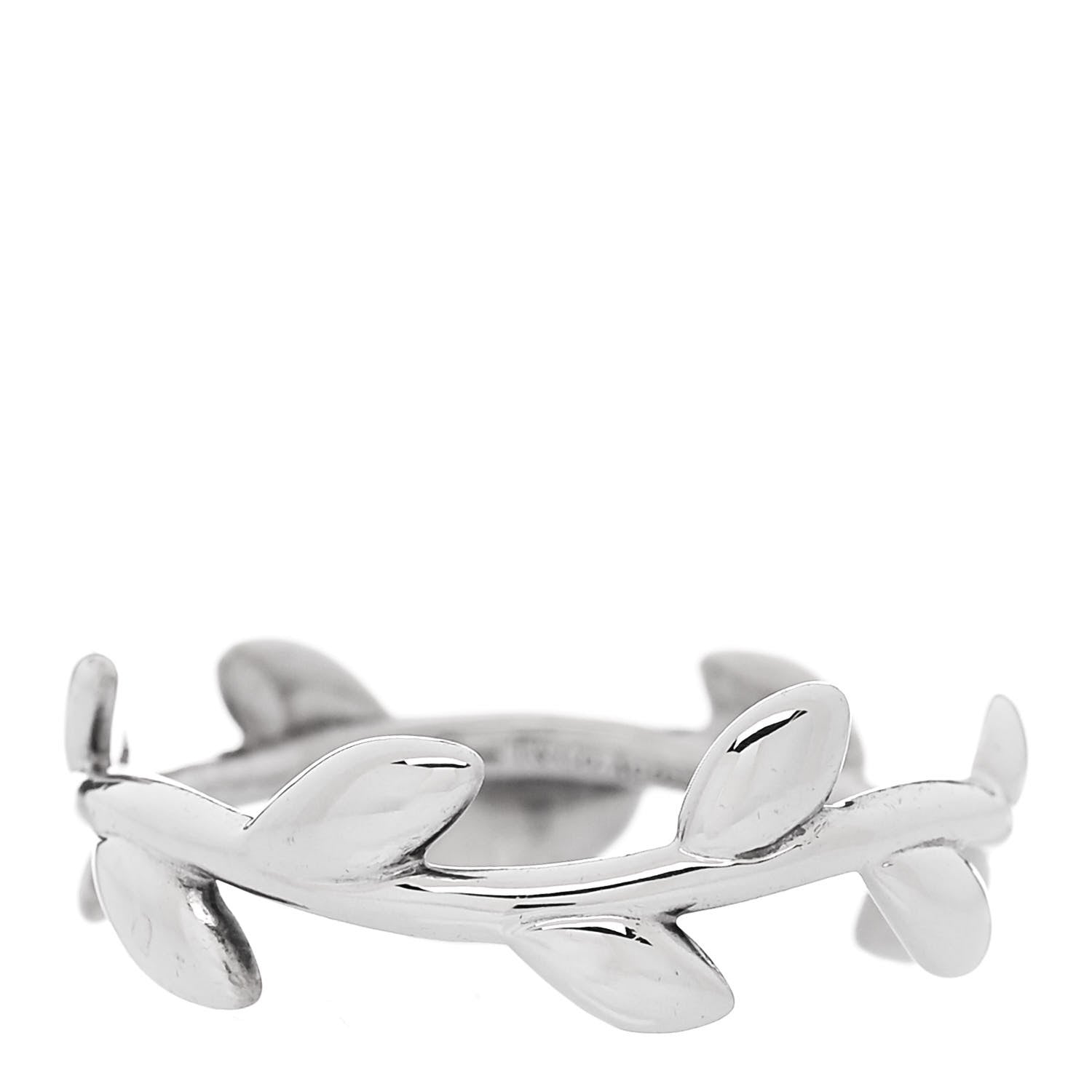 Tiffany Sterling Silver Paloma Picasso Narrow Olive Leaf Band Ring 49 5 1 of 4