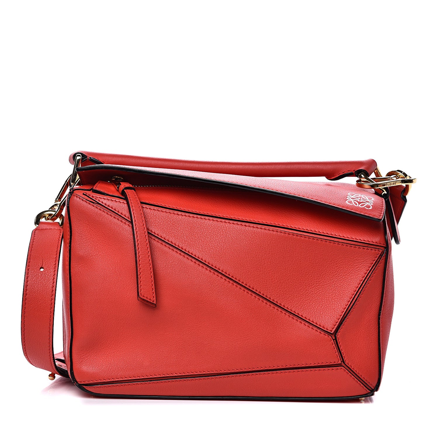 Calfskin Small Puzzle Bag Scarlet