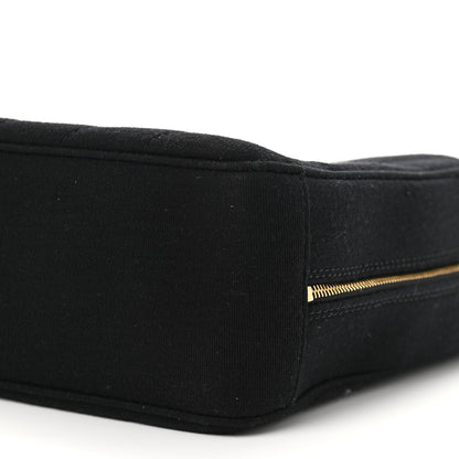 Chanel Jersey Chevron Quilted Camera Case Black 13 of 14