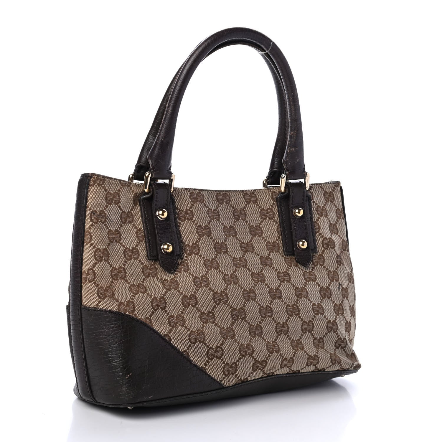 Gucci Monogram Small Hasler Tote Dark Brown 2 of 5