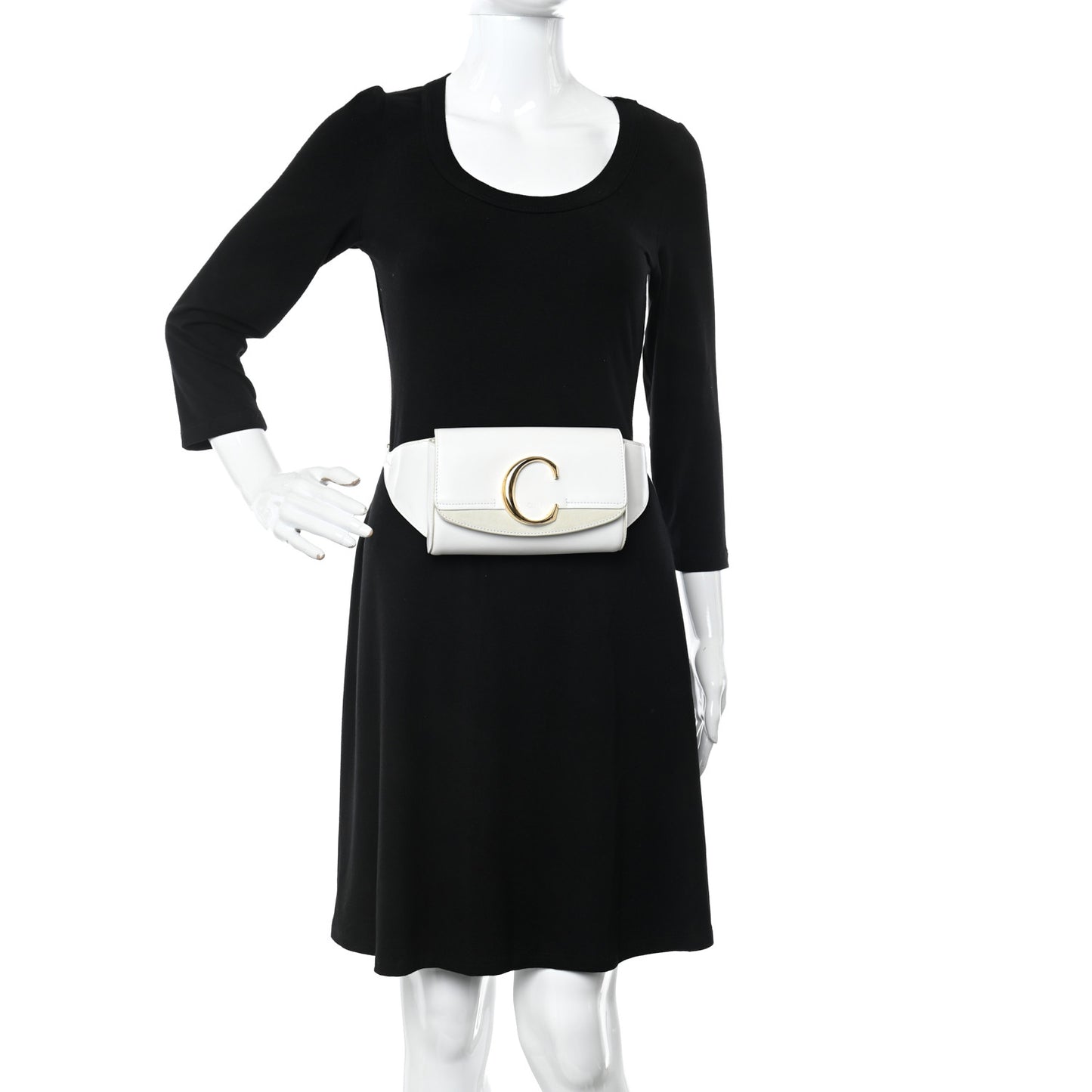 Calfskin Suede C Belt Bag Brilliant White