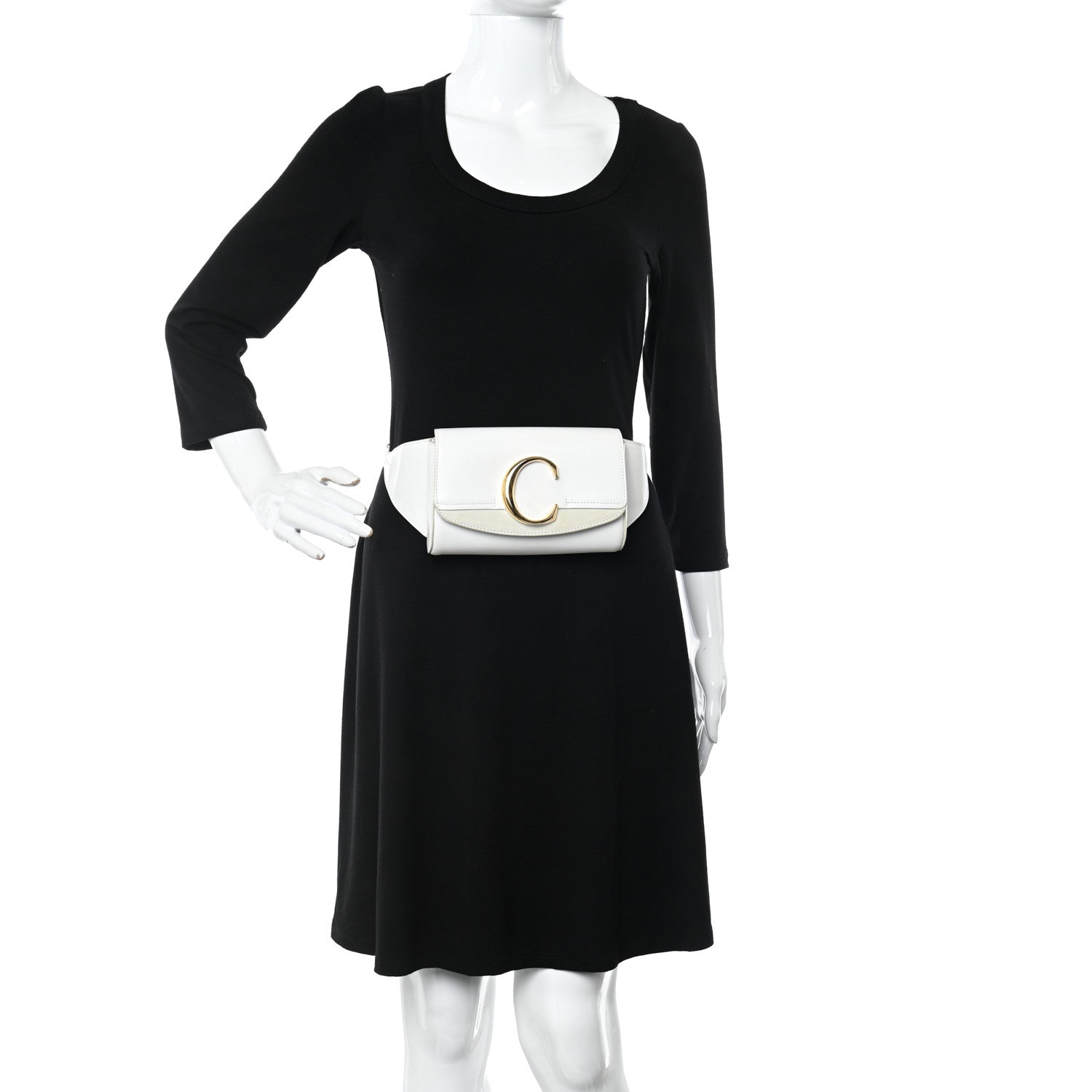 Chloe Calfskin Suede C Belt Bag Brilliant White 2 of 10
