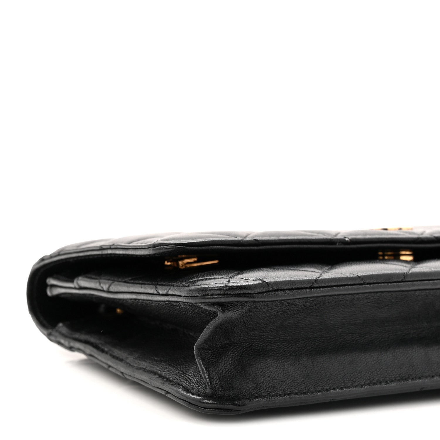 Chanel Lambskin Quilted Wallet On Chain WOC Black 10 of 12