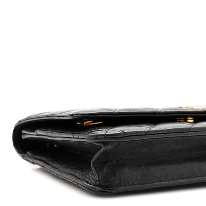 Chanel Lambskin Quilted Wallet On Chain WOC Black 10 of 12