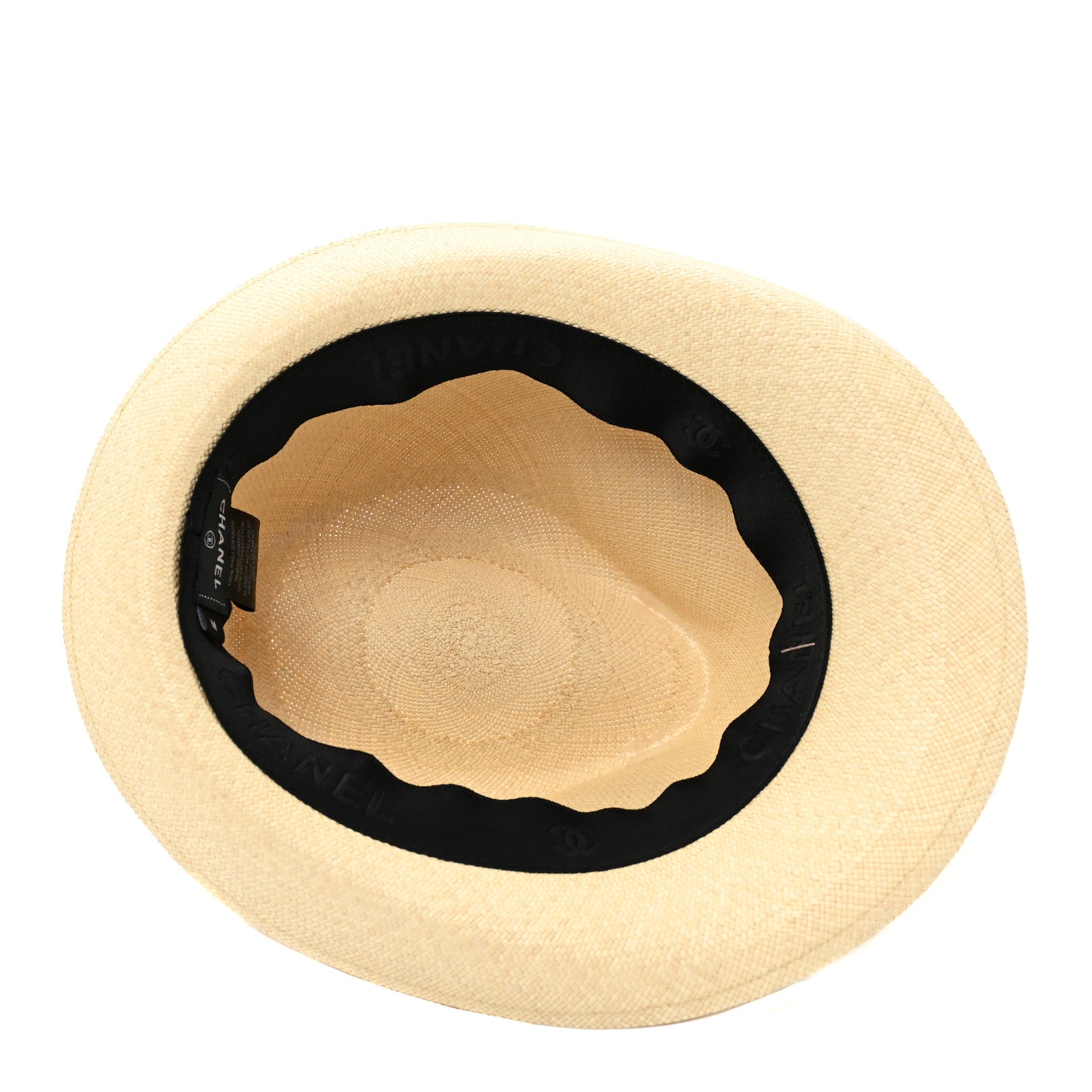 Straw CC Fedora Hat M Beige