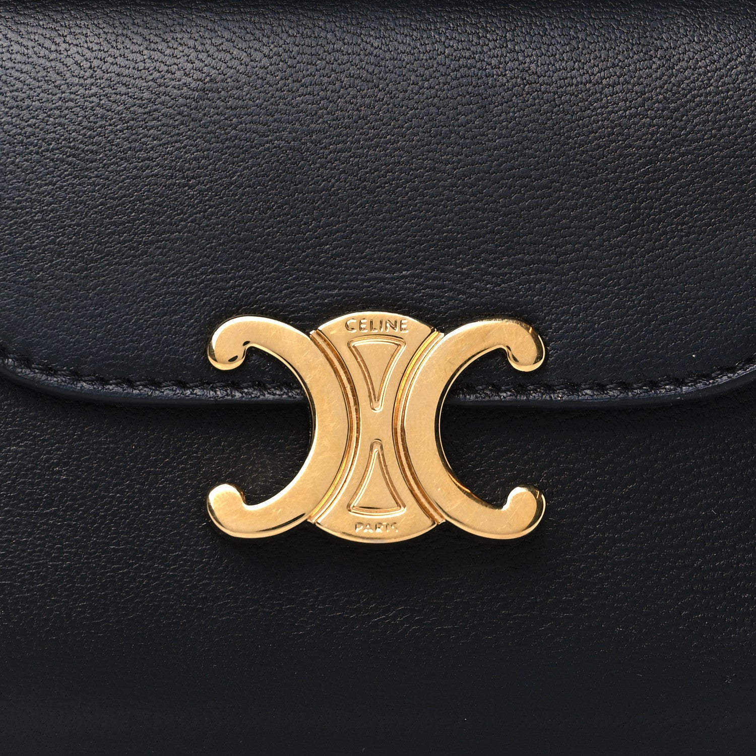 Celine Shiny Smooth Lambskin Small Triomphe Wallet Black 8 of 9