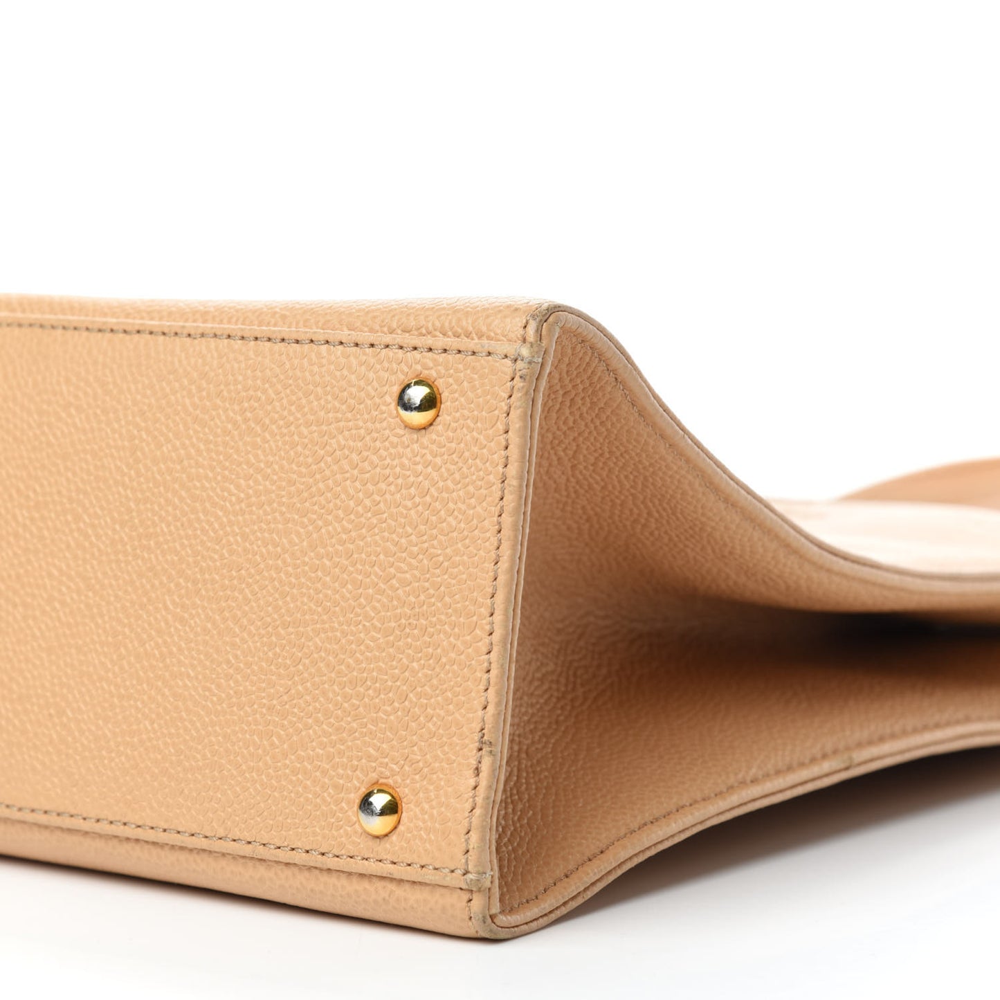 Caviar Logo Shoulder Bag Beige