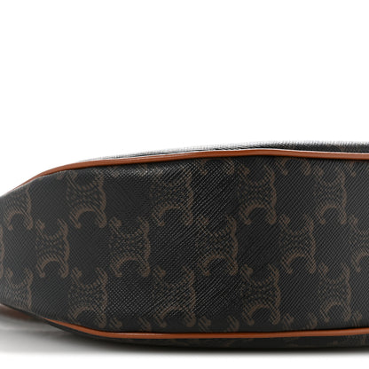 Celine Triomphe Canvas Calfskin Ava Shoulder Bag Tan 10 of 14