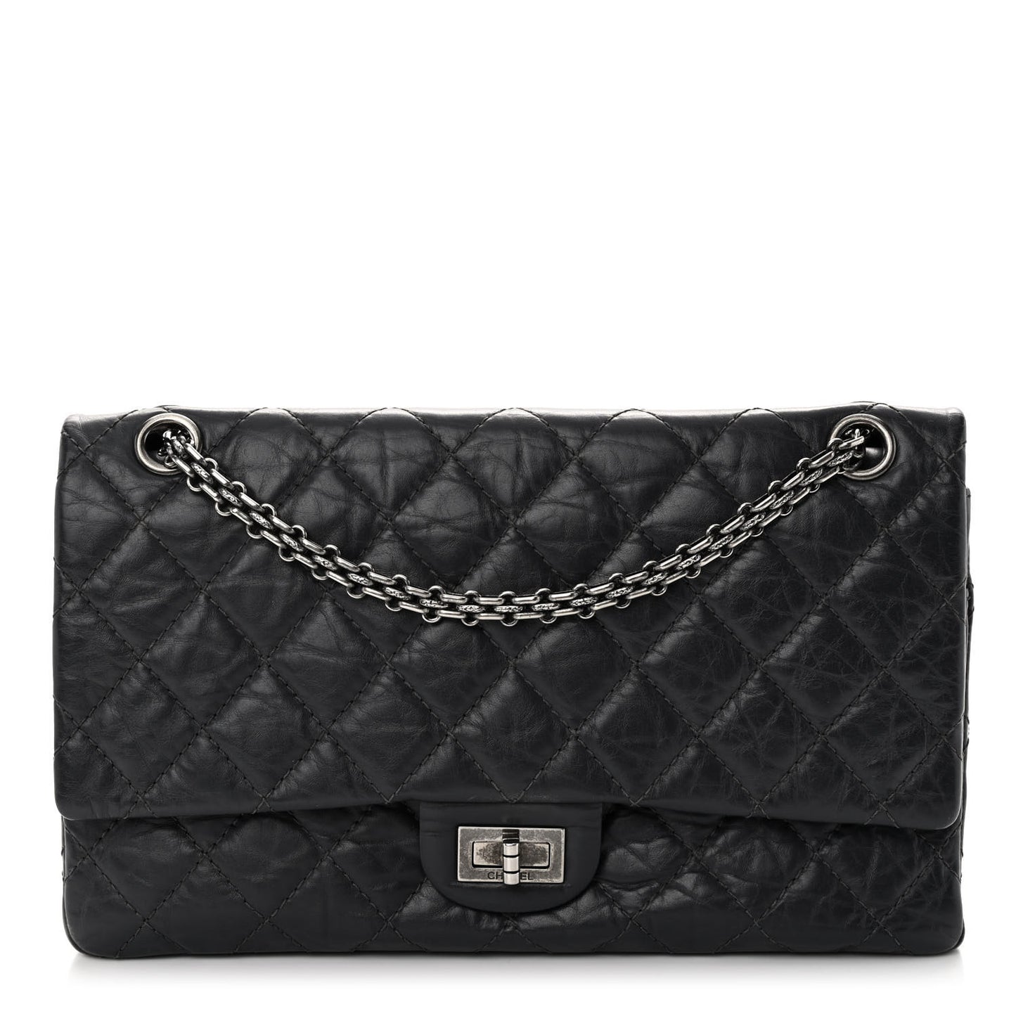 Aged Calfskin Quilted 2.55 Reissue 226 Flap Grey