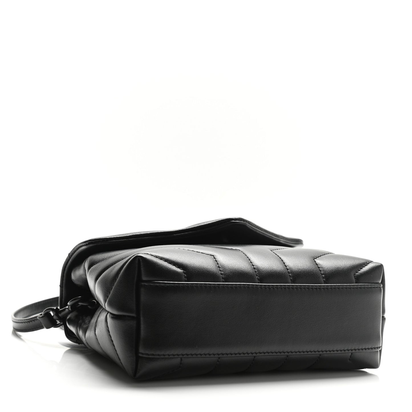 Calfskin Y Quilted Monogram Toy Loulou Crossbody Bag Black