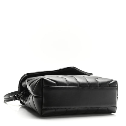 Saint Laurent Calfskin Y Quilted Monogram Toy Loulou Crossbody Bag Black 4 of 10