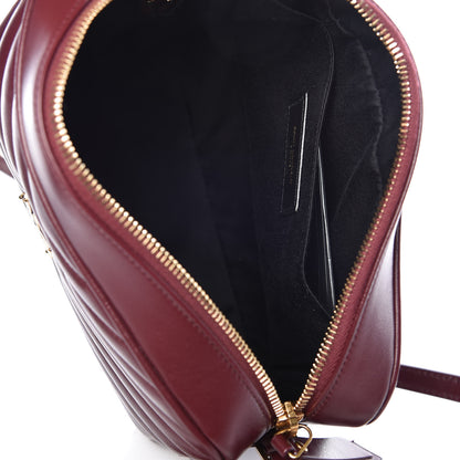 Saint Laurent Calfskin Matelasse Monogram Lou Camera Bag Dark Legion Red 5 of 9
