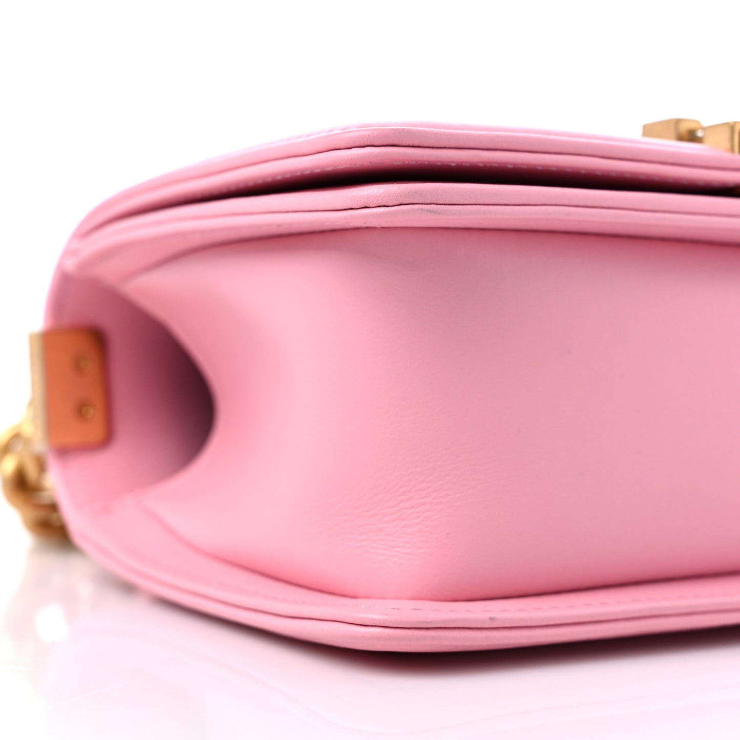 Calfskin Quilted Small Boy Flap Light Pink