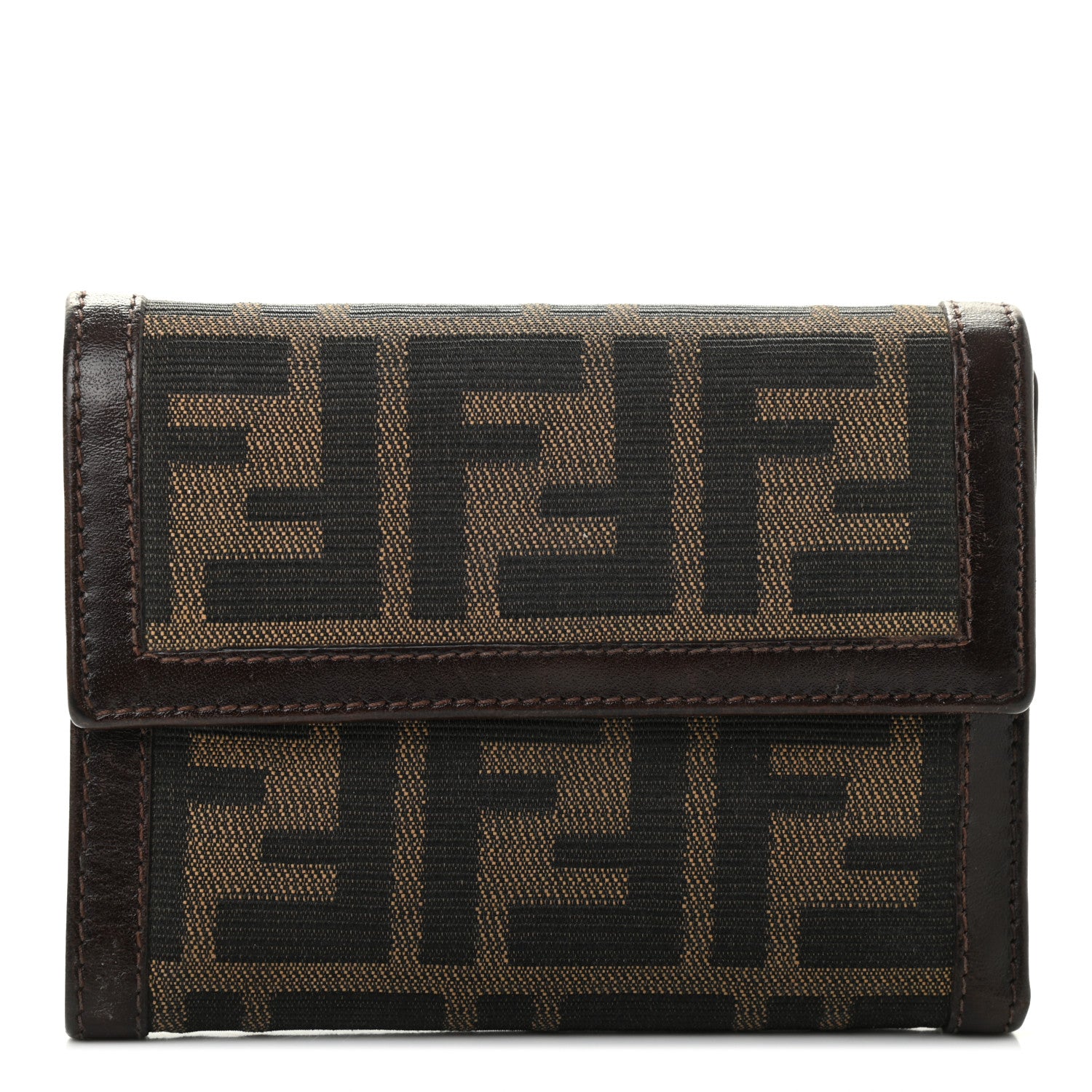 Fendi Zucca Compact Wallet Tobacco 1 of 14