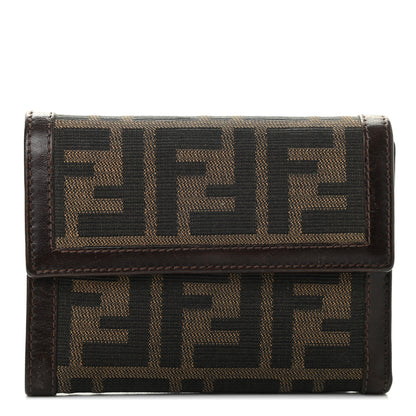 Fendi Zucca Compact Wallet Tobacco 1 of 14