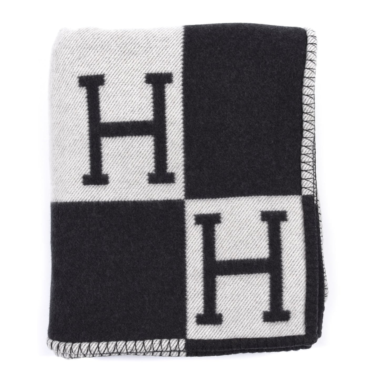 Wool Cashmere Avalon Blanket Ecru Gris Fonce