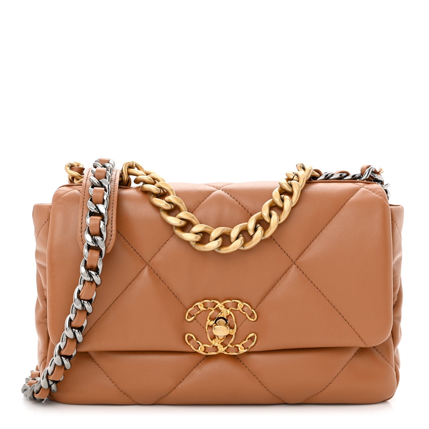 Chanel Lambskin Quilted Medium Chanel 19 Flap Brown 1 of 13