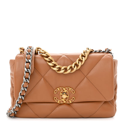 Chanel Lambskin Quilted Medium Chanel 19 Flap Brown 1 of 13
