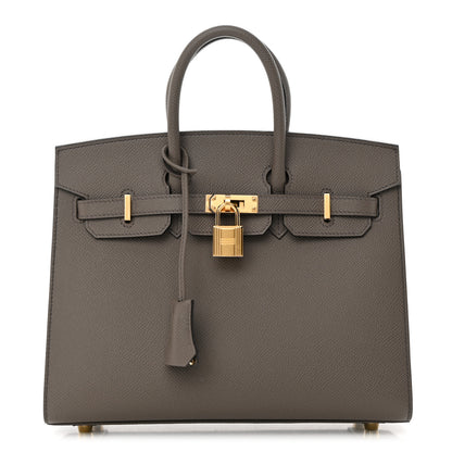Hermes Epsom Birkin Sellier 25 Etain 1 of 11