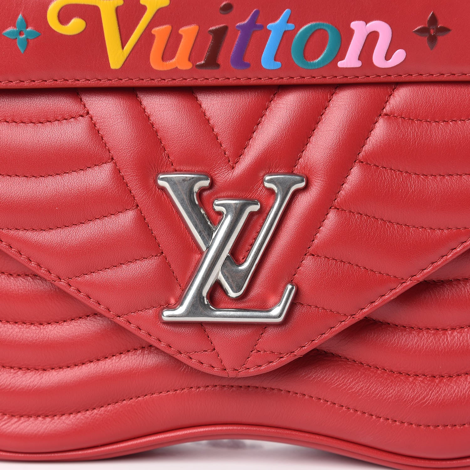 Louis Vuitton Calfskin New Wave Chain MM Ecarlate 10 of 10
